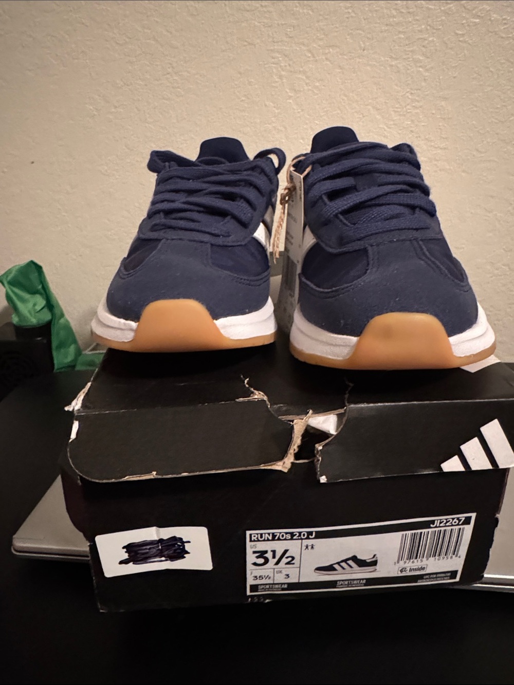 adidas Navy Blue Low-Top Sneakers with Gum Outsole